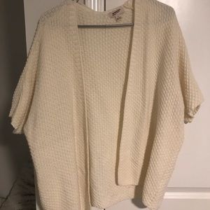 Cream short sleeve cardigan sweater